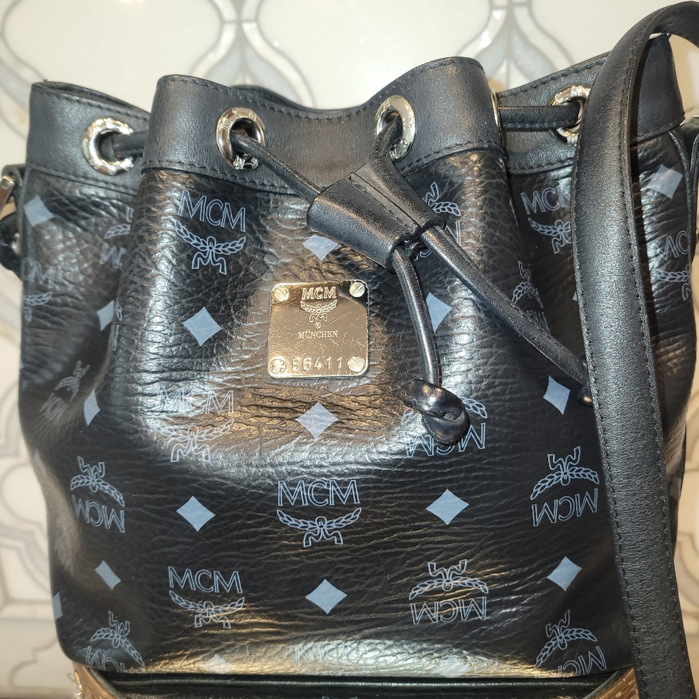 ❌️SOLD❌️MCM Bucket Bag in Black, Silver-Tone Hardware Made in Germany.